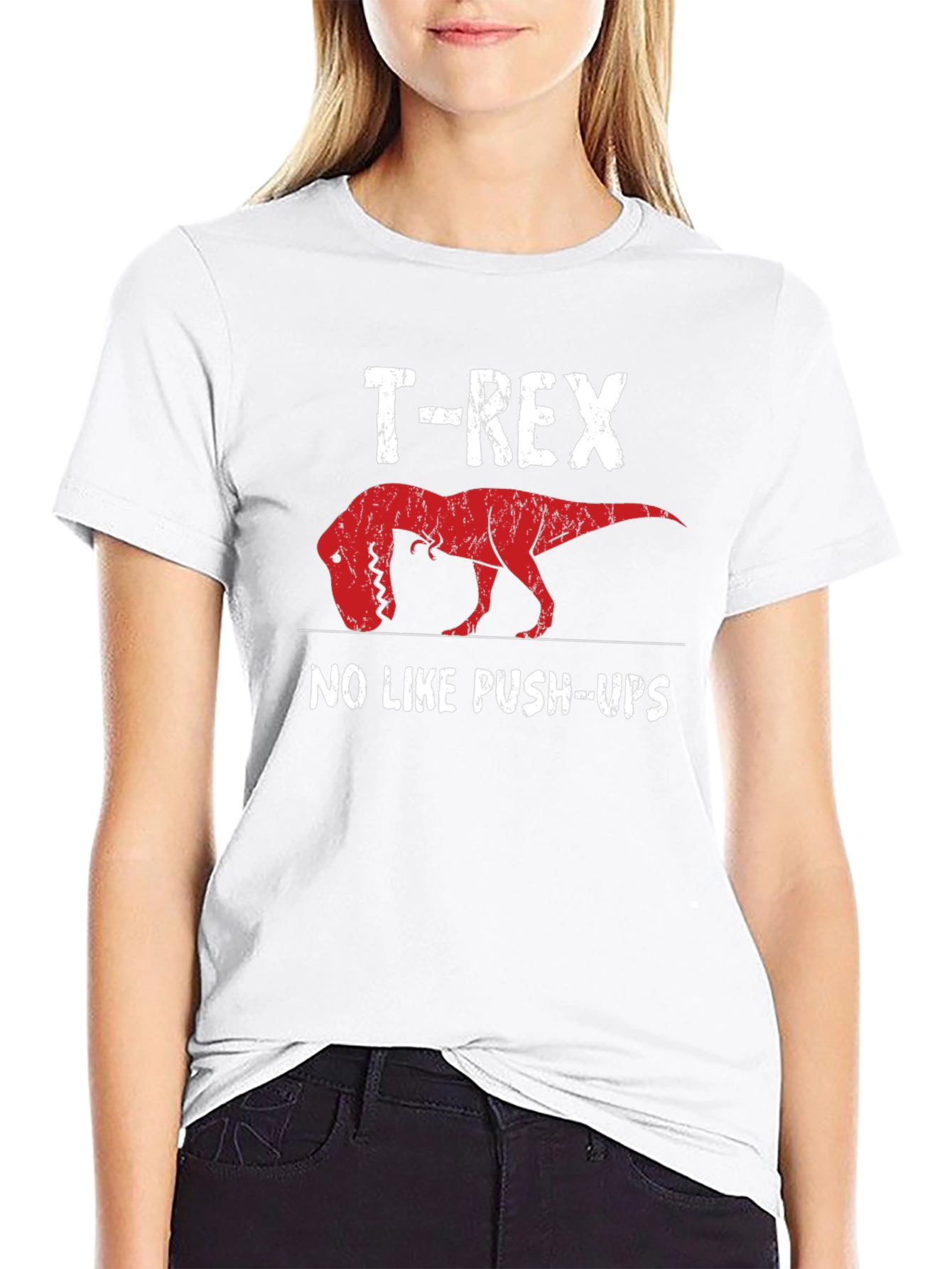 T-Rex No Like Push-Ups Graphic Tee