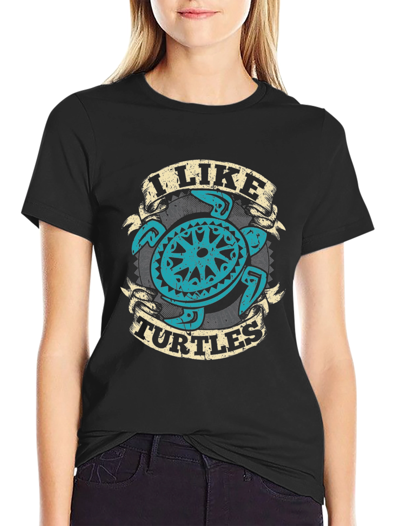 I Like Turtles Graphic Tee - Cool Turtle Design