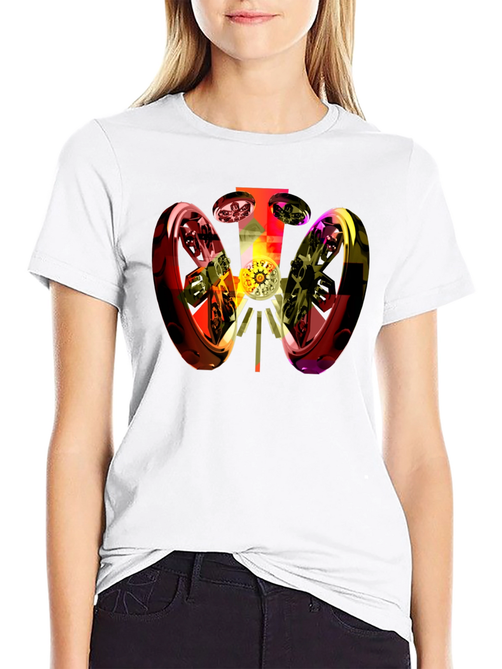 Abstract 3D Graphic Black T-Shirt
