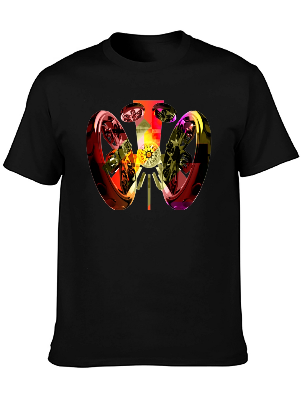 Abstract 3D Graphic Black T-Shirt