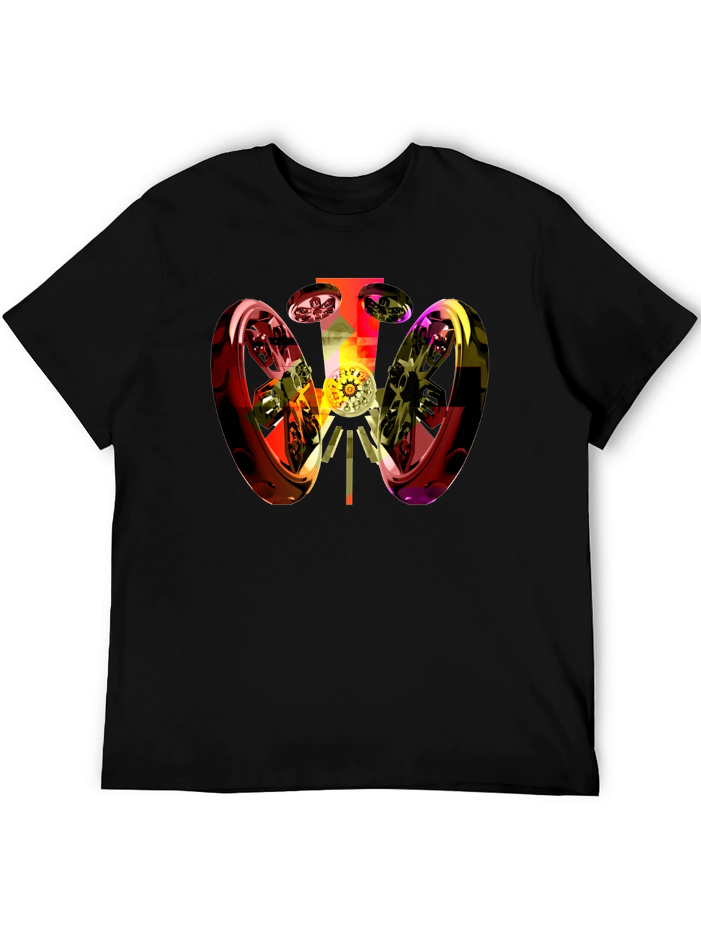 Abstract 3D Graphic Black T-Shirt