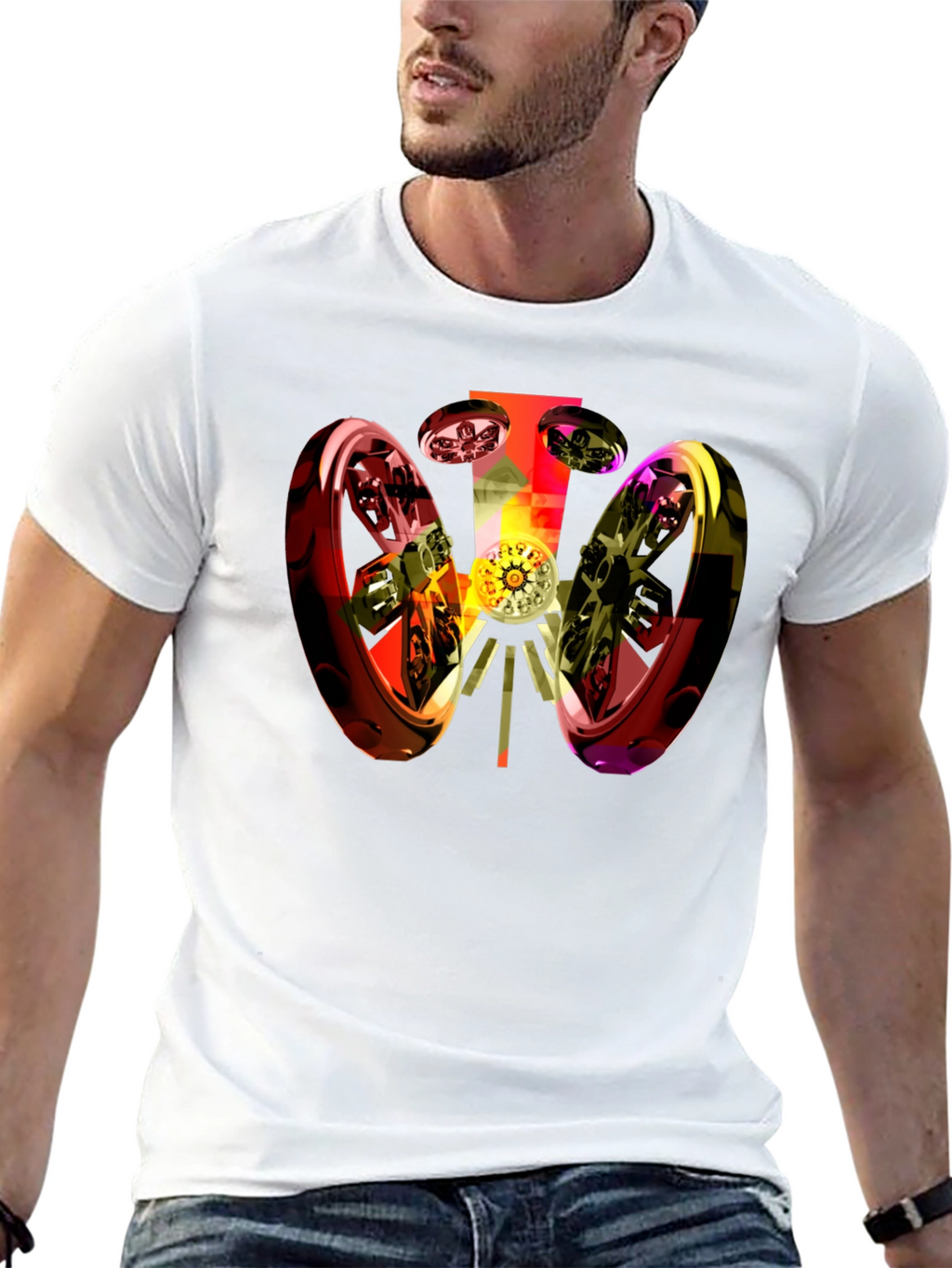 Abstract 3D Graphic Black T-Shirt