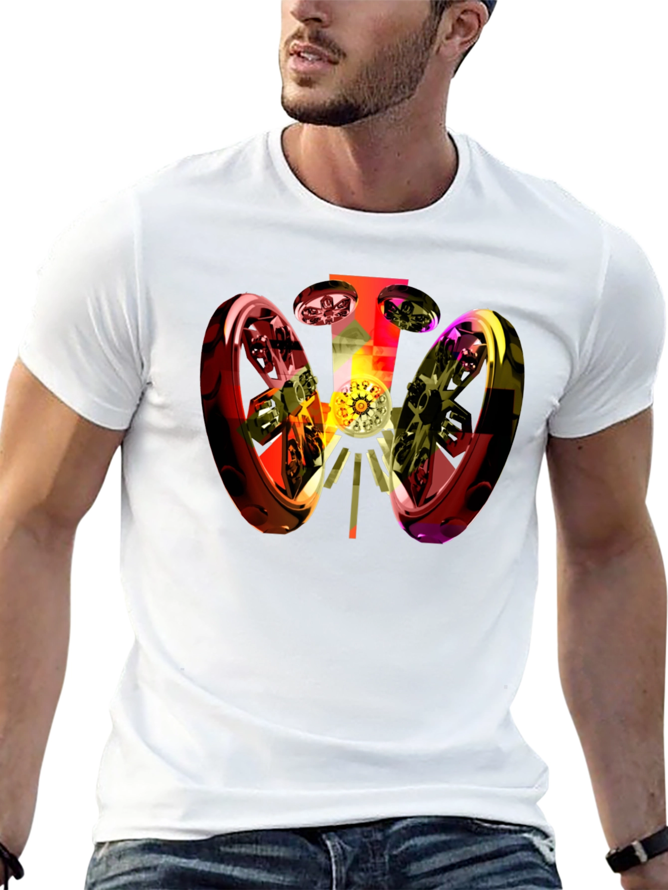 Abstract 3D Graphic Black T-Shirt
