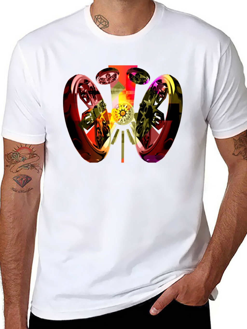 Abstract 3D Graphic Black T-Shirt