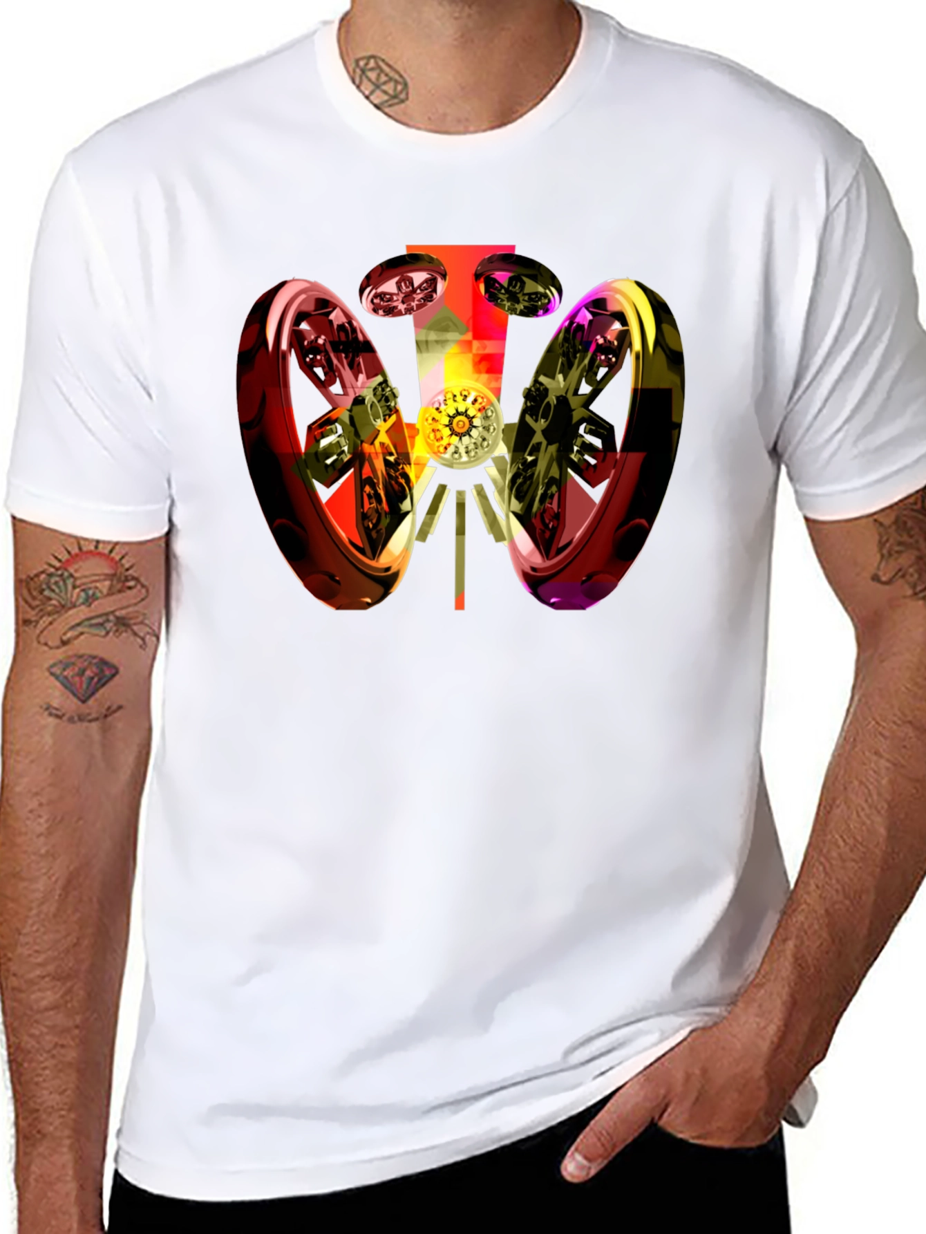 Abstract 3D Graphic Black T-Shirt