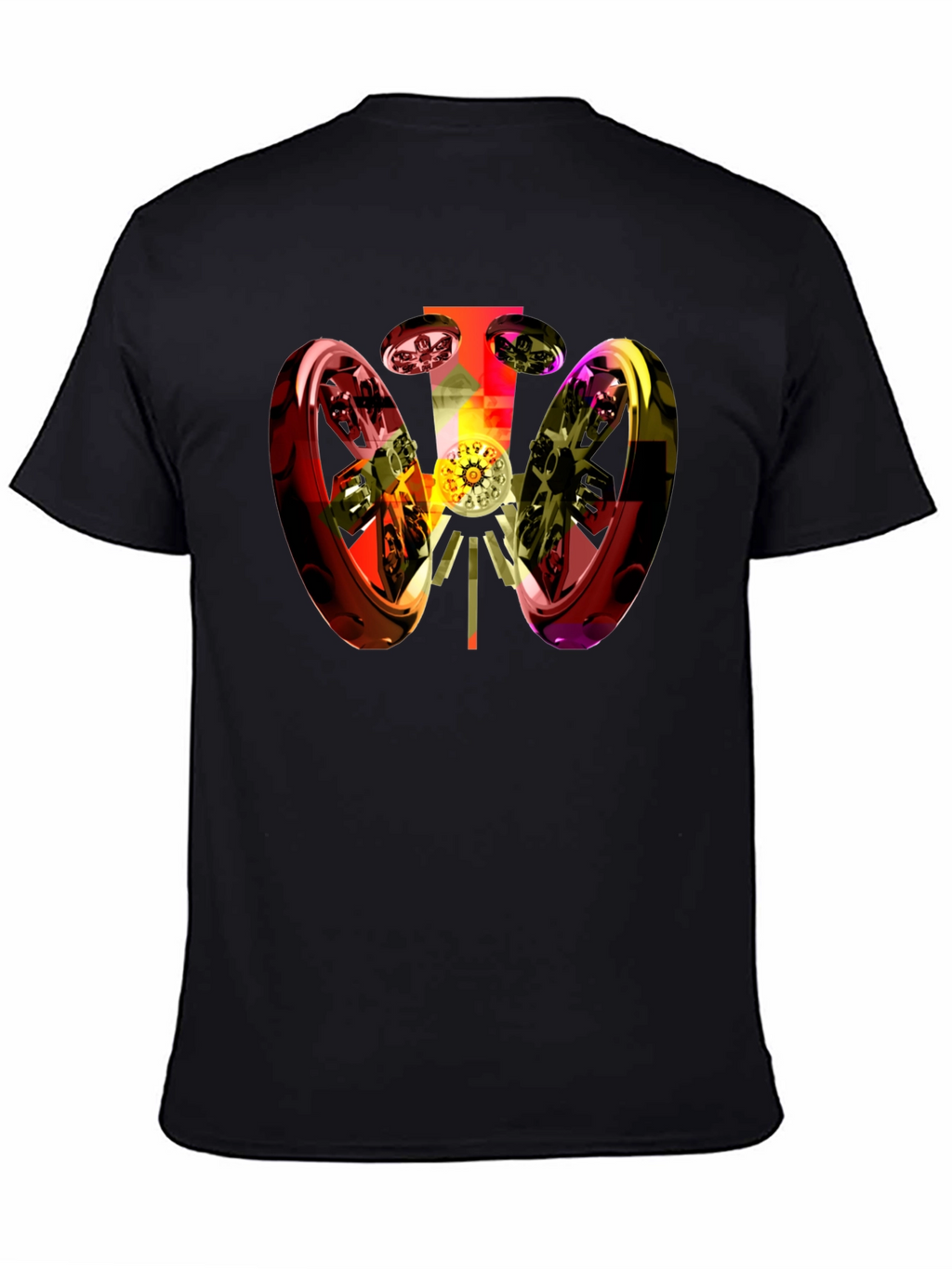 Abstract 3D Graphic Black T-Shirt