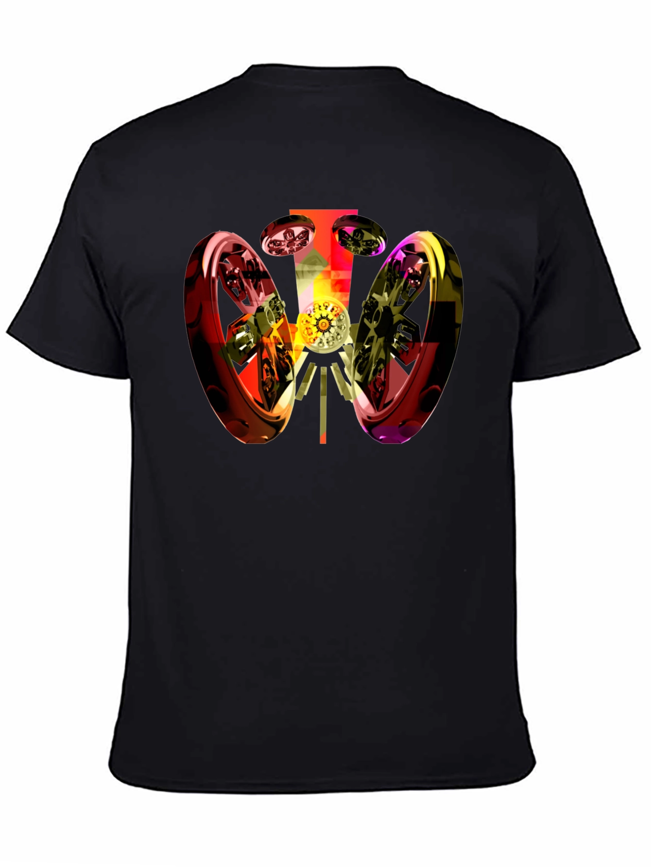 Abstract 3D Graphic Black T-Shirt