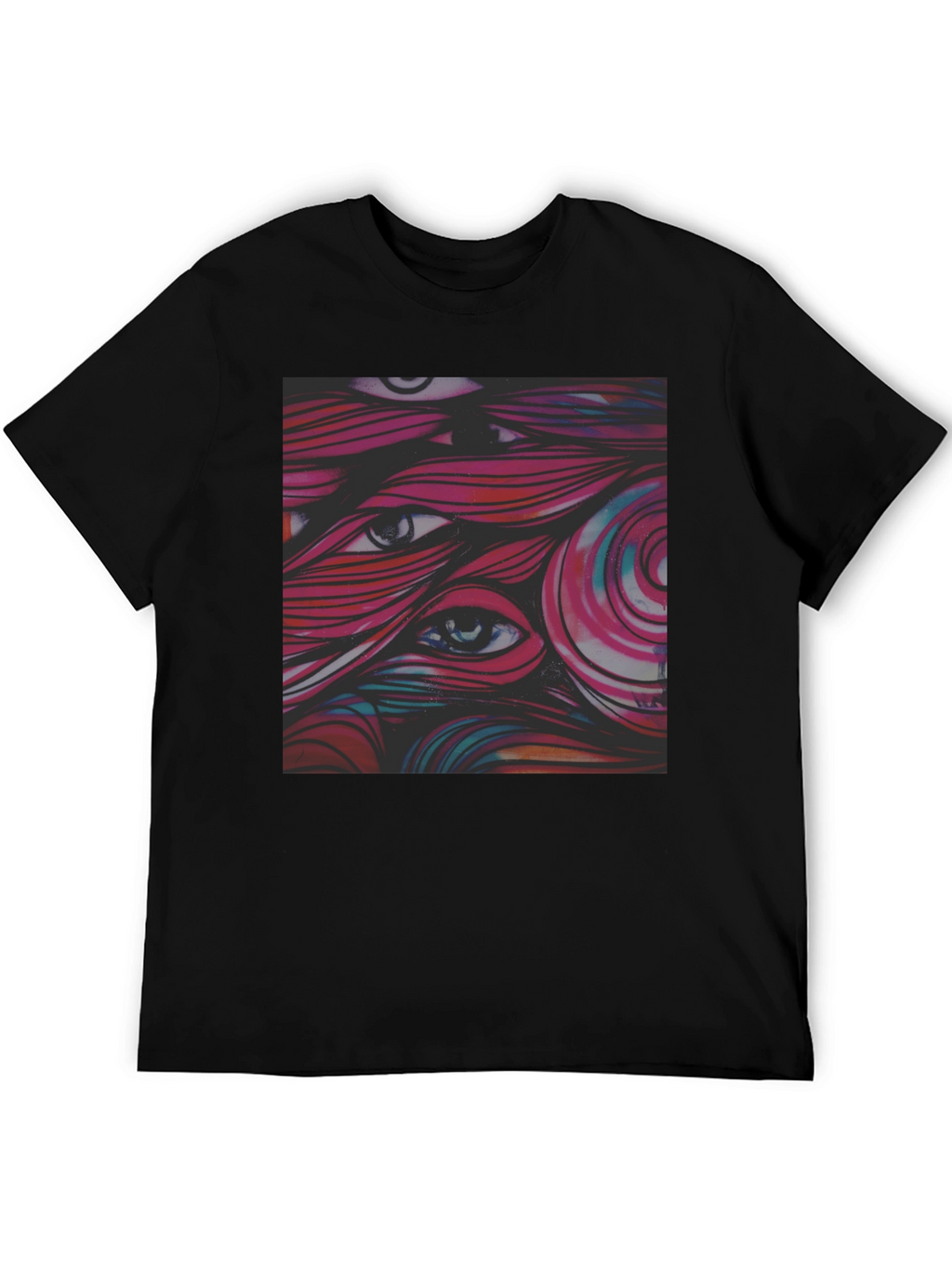 Eye-Catching Graphic Tee - Black