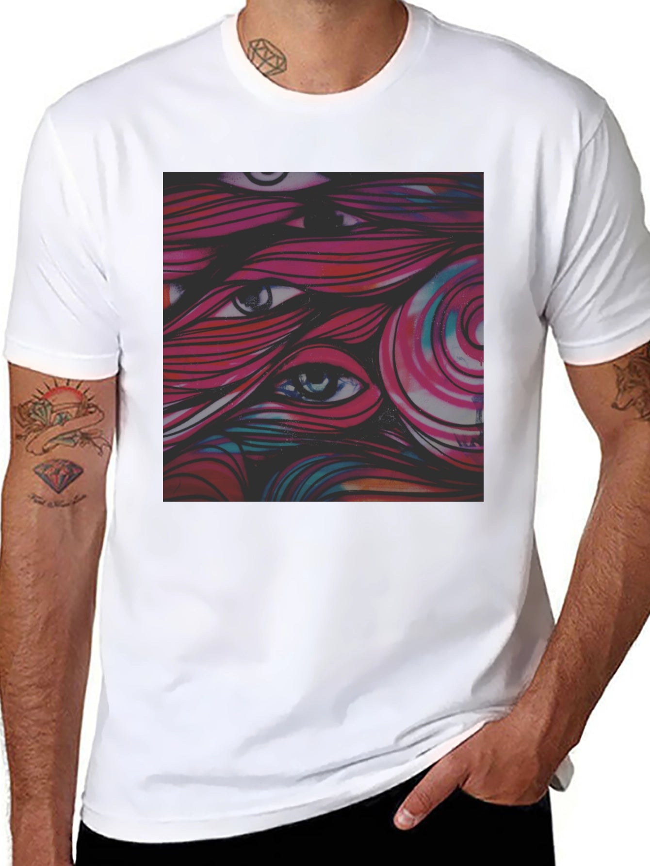 Eye-Catching Graphic Tee - Black