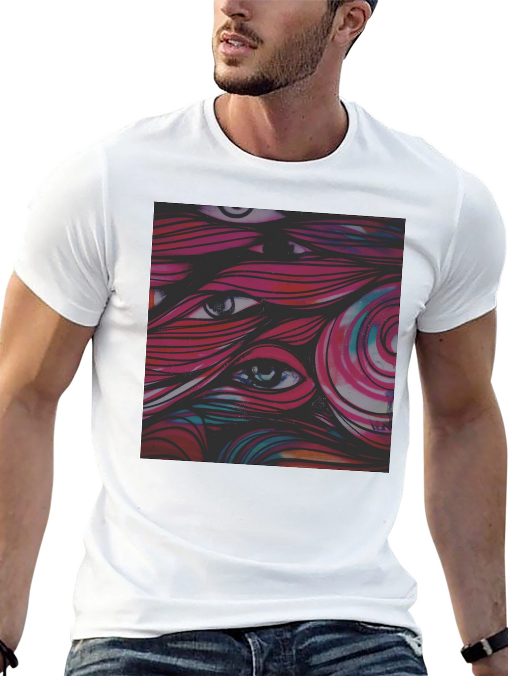 Eye-Catching Graphic Tee - Black