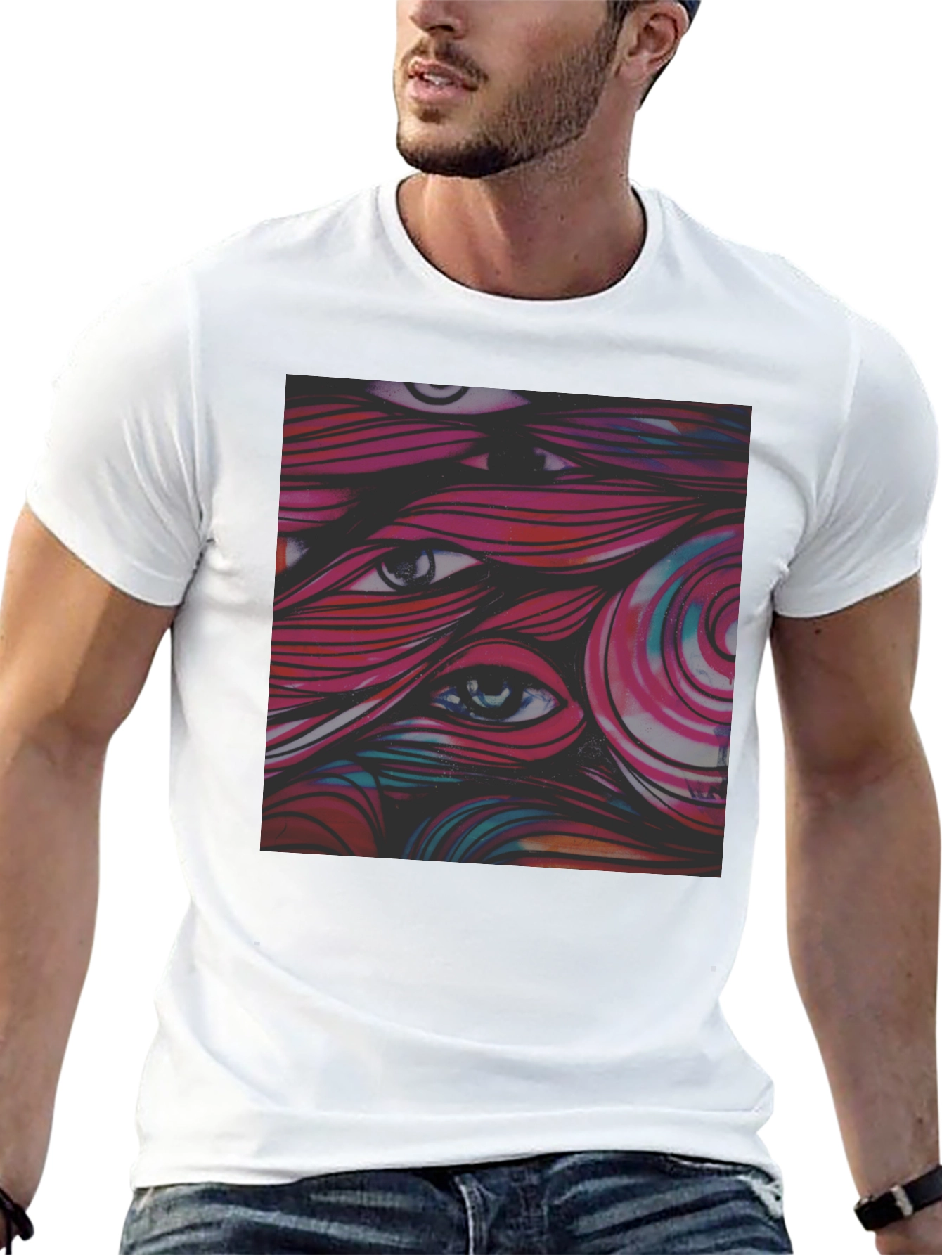 Eye-Catching Graphic Tee - Black
