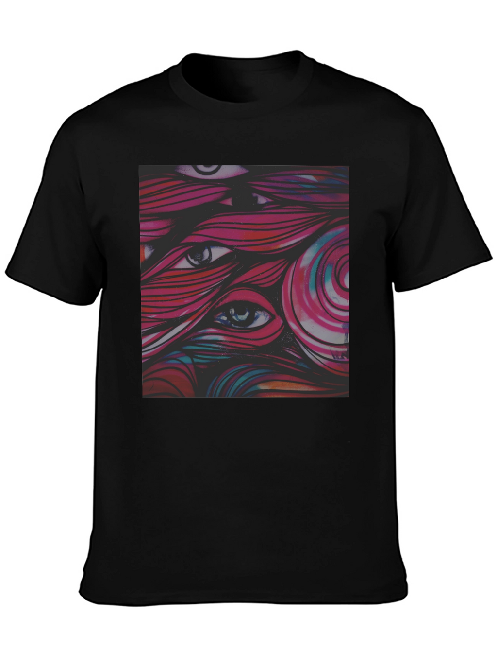 Eye-Catching Graphic Tee - Black