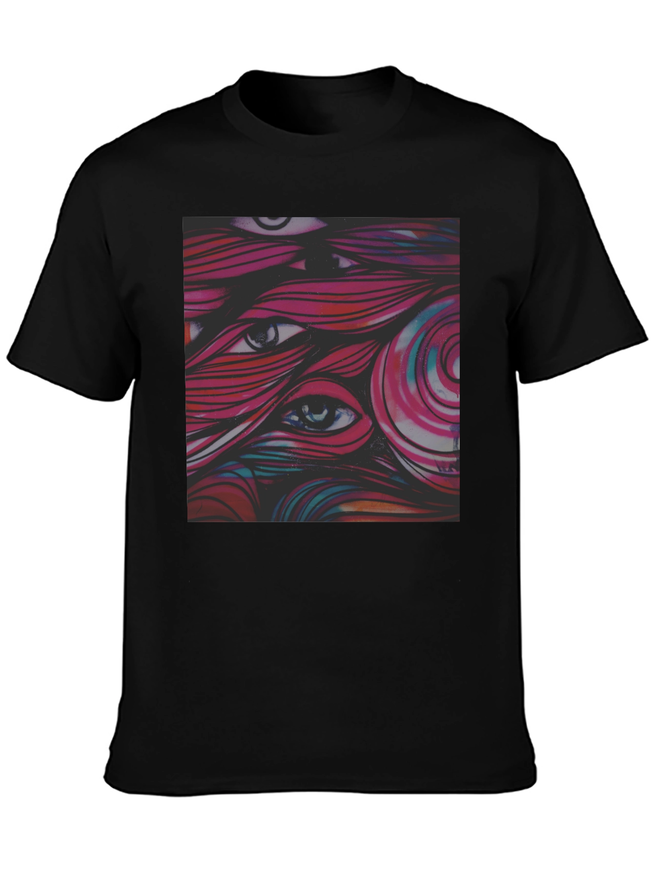 Eye-Catching Graphic Tee - Black