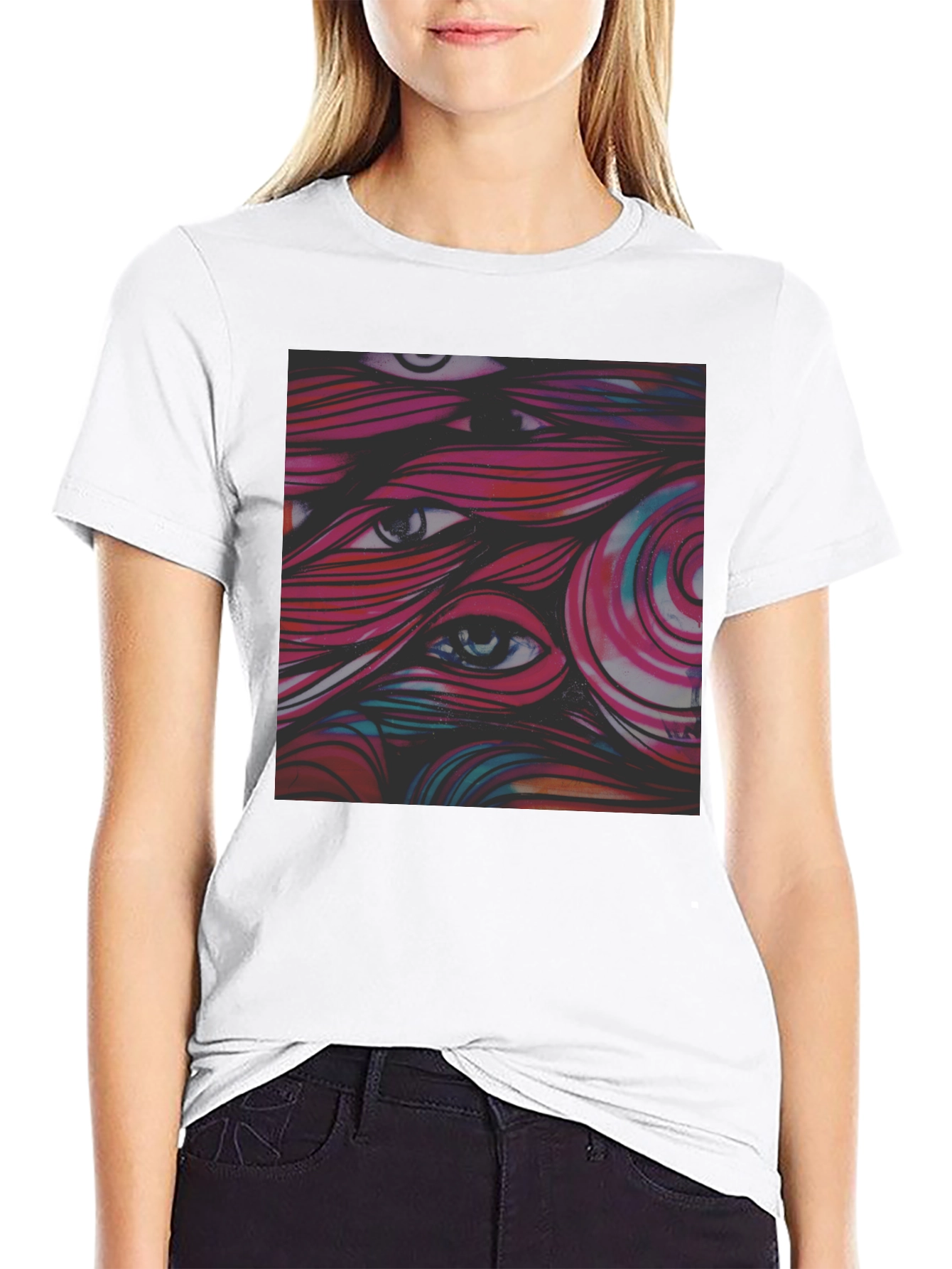 Eye-Catching Graphic Tee - Black