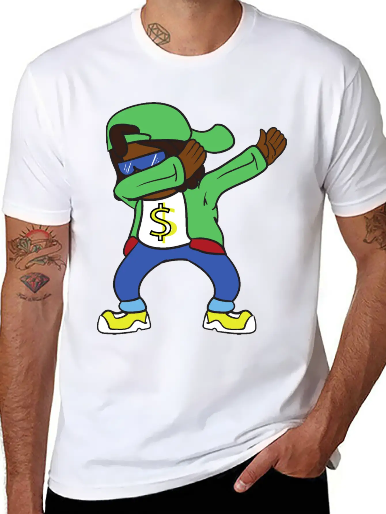 Dabbing Dab Rapper Hip Hop Stylish Everyday T-Shirt – Unisex Basic Cotton Tee