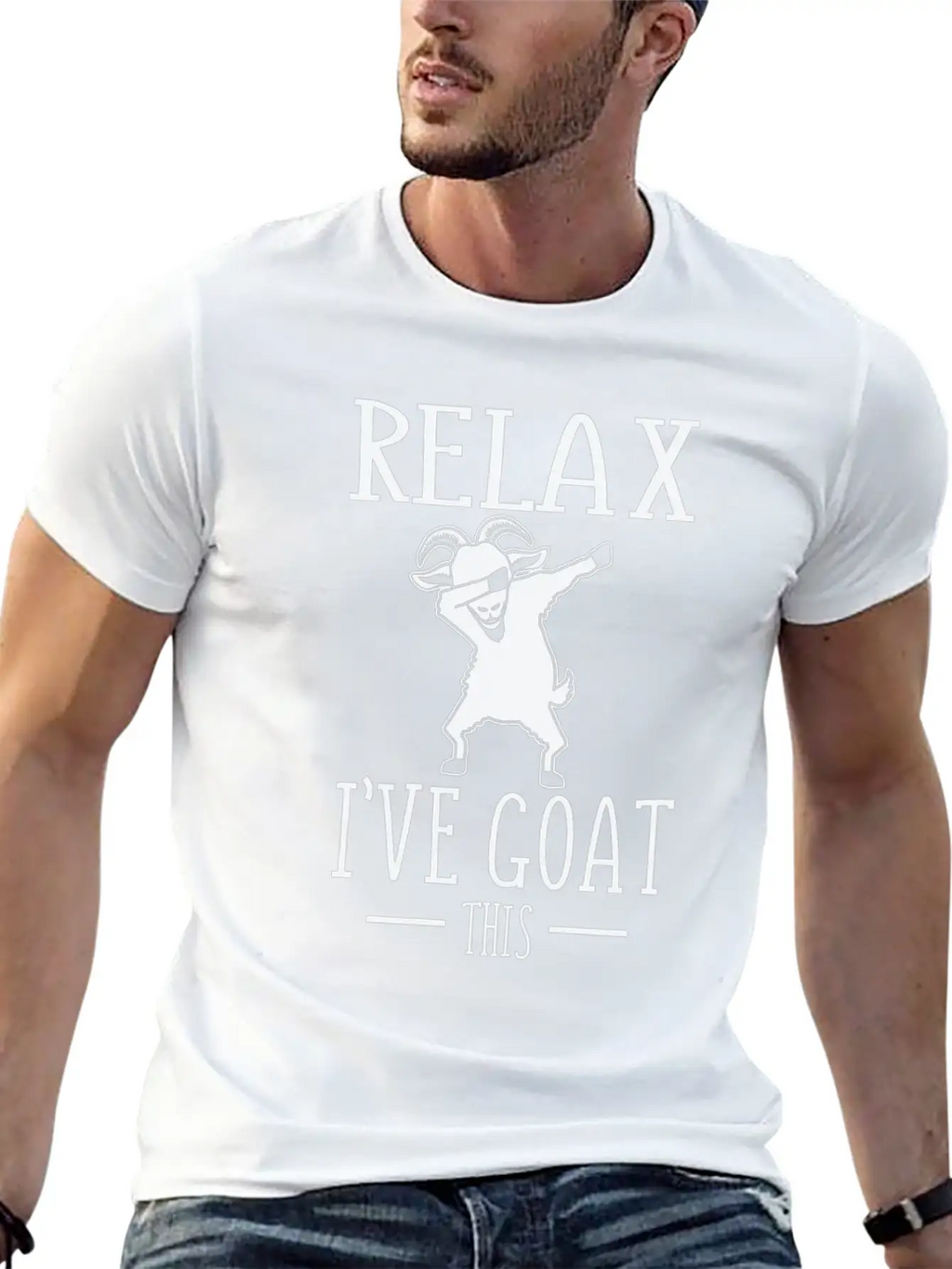 Dabbing Goat Relax I've Goat This, Funny Animal Stylish Everyday T-Shirt – Unisex Basic Cotton Tee