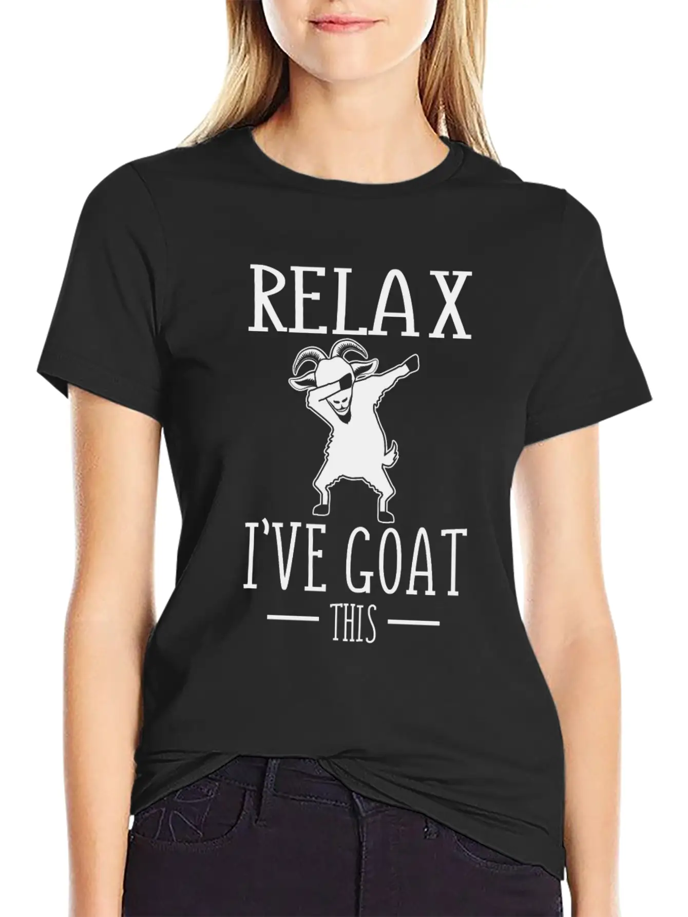 Dabbing Goat Relax I've Goat This, Funny Animal Stylish Everyday T-Shirt – Unisex Basic Cotton Tee