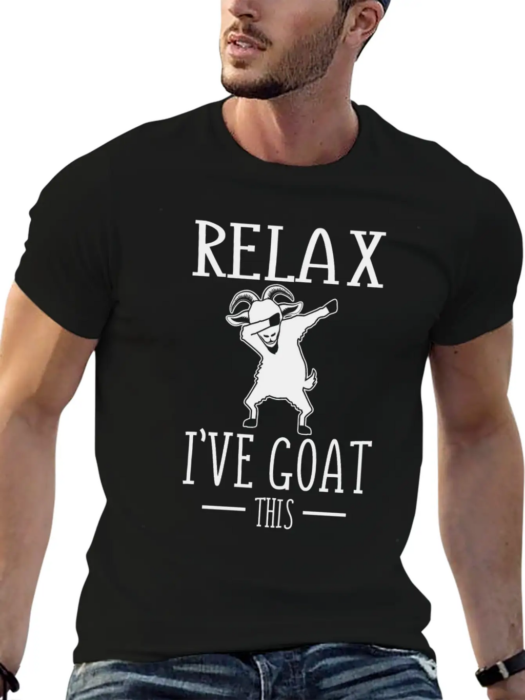 Dabbing Goat Relax I've Goat This, Funny Animal Stylish Everyday T-Shirt – Unisex Basic Cotton Tee