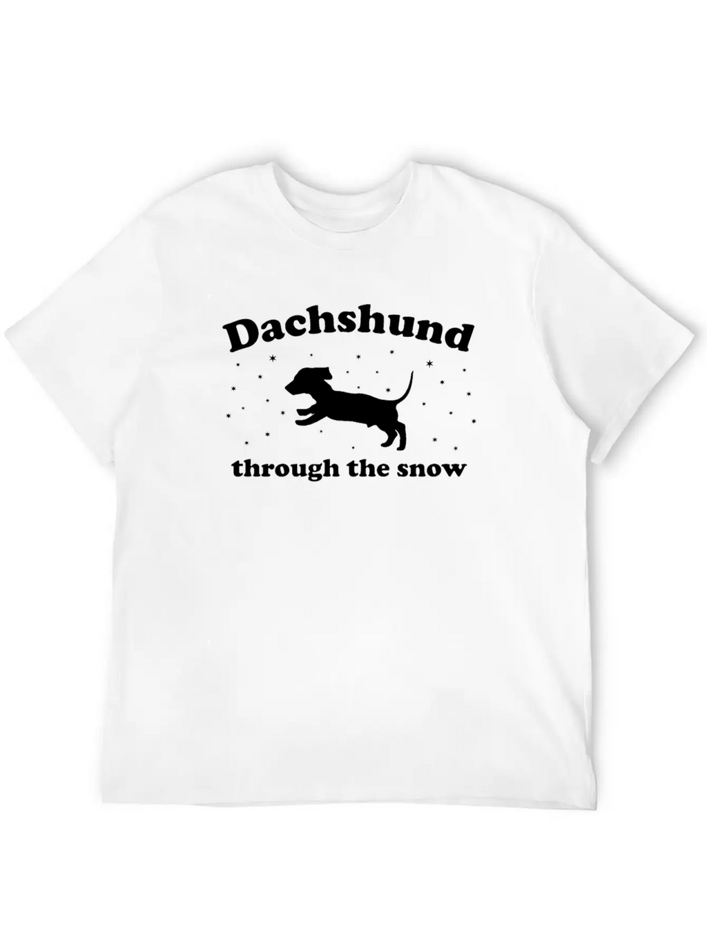 Dachshund Through The Snow Xmas Unisex Short Sleeve Soft Cotton T-Shirt – Casual Everyday Wear
