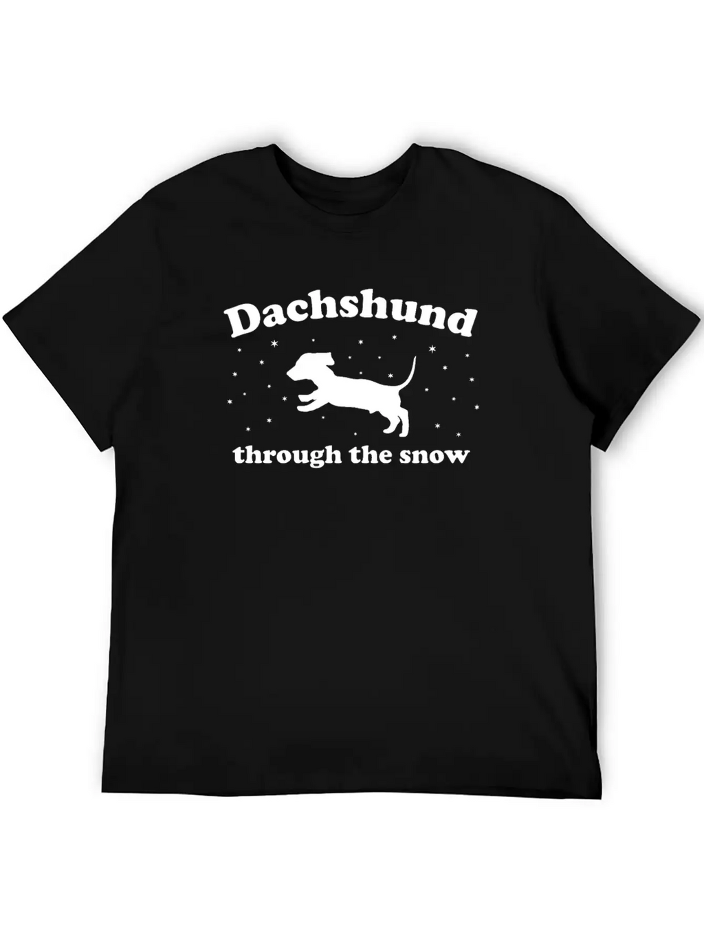 Dachshund Through The Snow Xmas Unisex Short Sleeve Soft Cotton T-Shirt – Casual Everyday Wear
