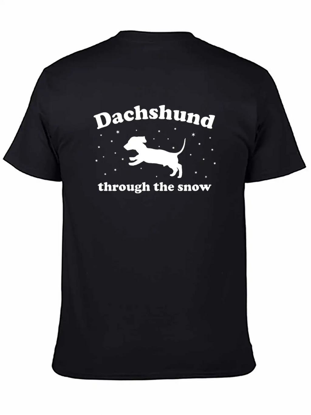Dachshund Through The Snow Xmas Unisex Short Sleeve Soft Cotton T-Shirt – Casual Everyday Wear