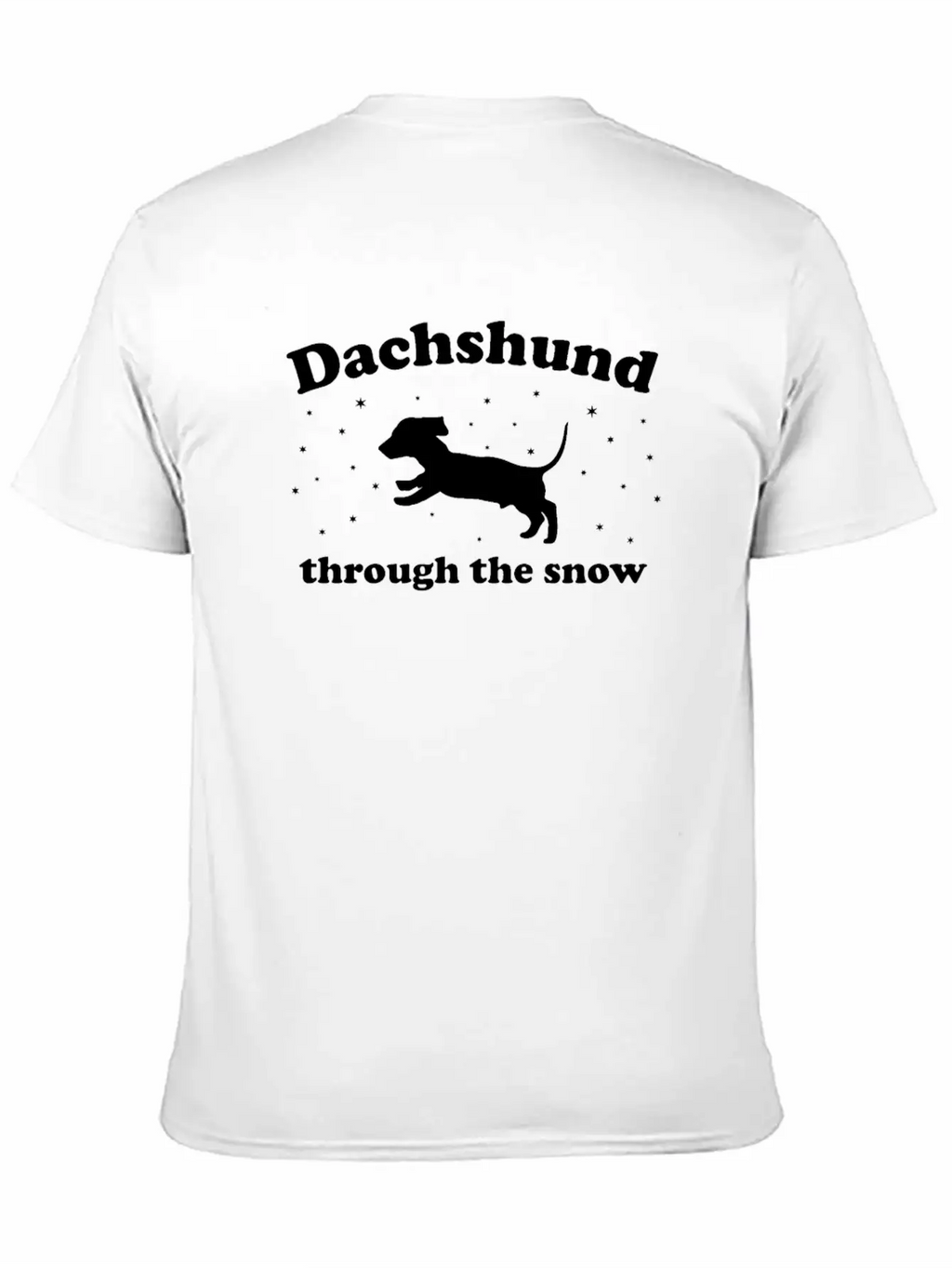 Dachshund Through The Snow Xmas Unisex Short Sleeve Soft Cotton T-Shirt – Casual Everyday Wear