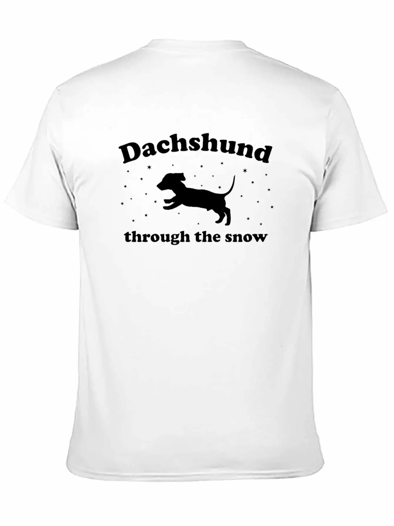 Dachshund Through The Snow Xmas Unisex Short Sleeve Soft Cotton T-Shirt – Casual Everyday Wear