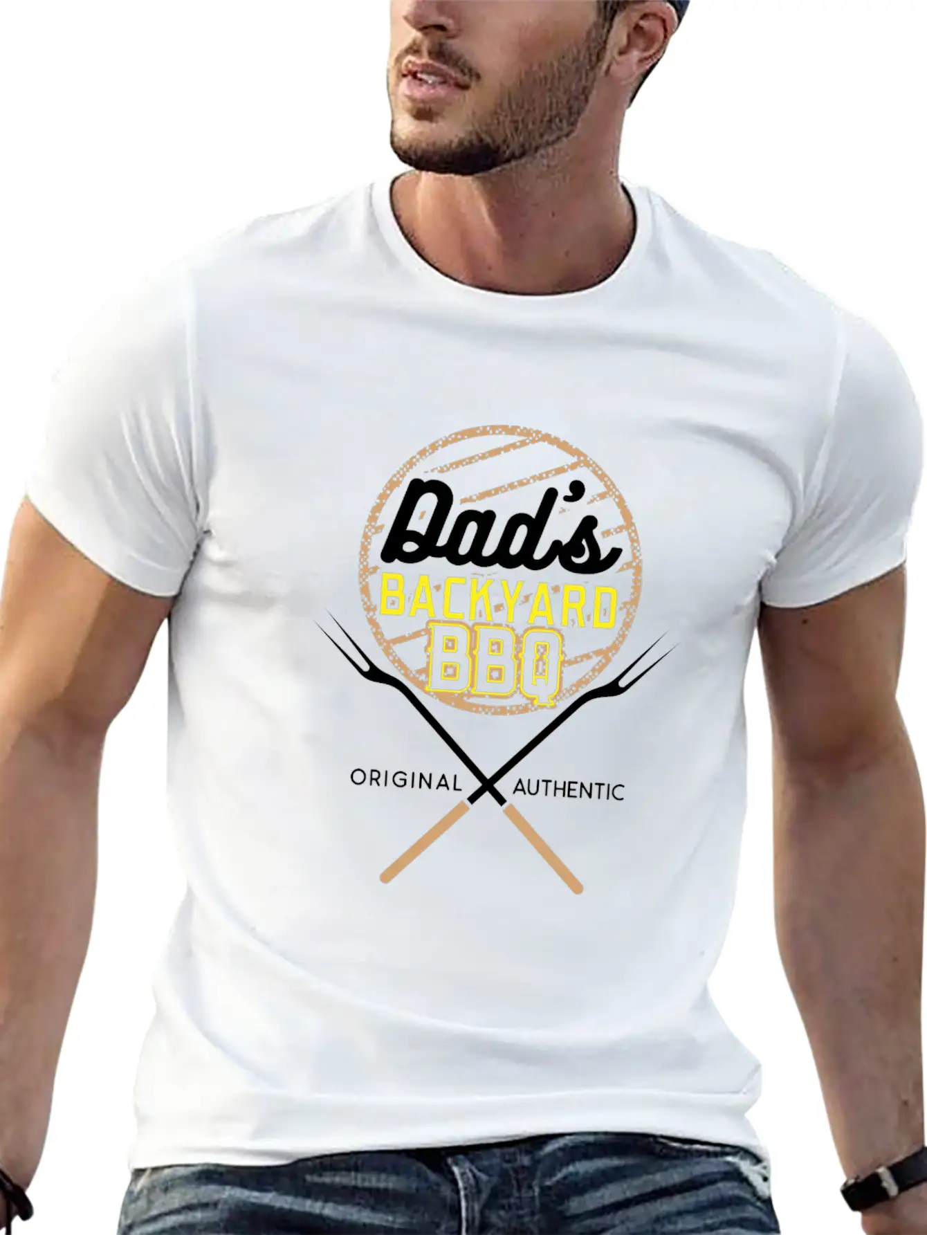 Dad S Backyard BBQ Gift Idea Unisex Casual T-Shirt – Clean Design For Daily Comfort