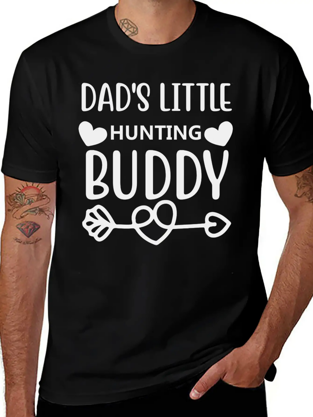 Dad S Little Hunting Buddy Stylish Everyday T-Shirt – Unisex Basic Cotton Tee