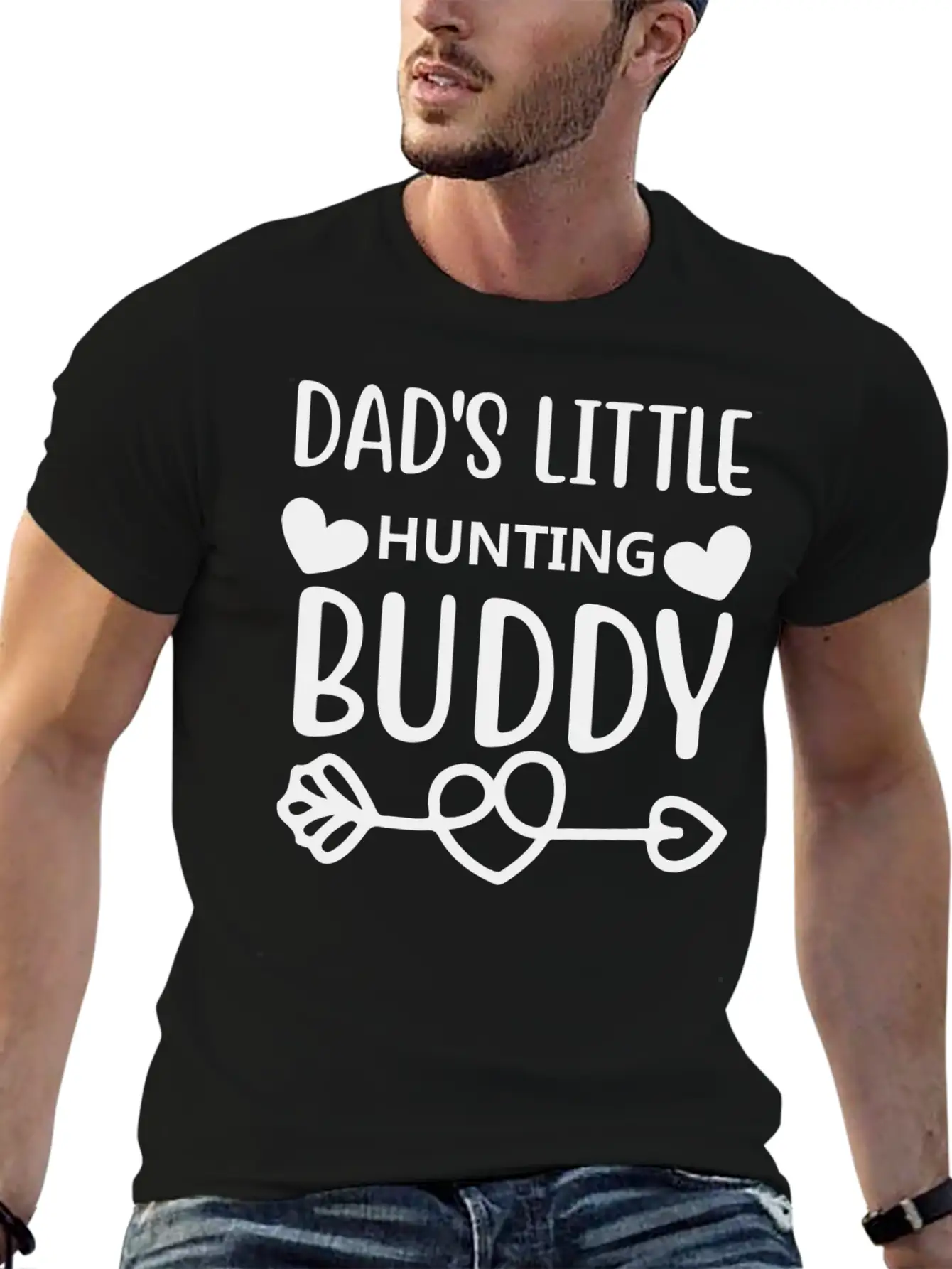 Dad S Little Hunting Buddy Stylish Everyday T-Shirt – Unisex Basic Cotton Tee