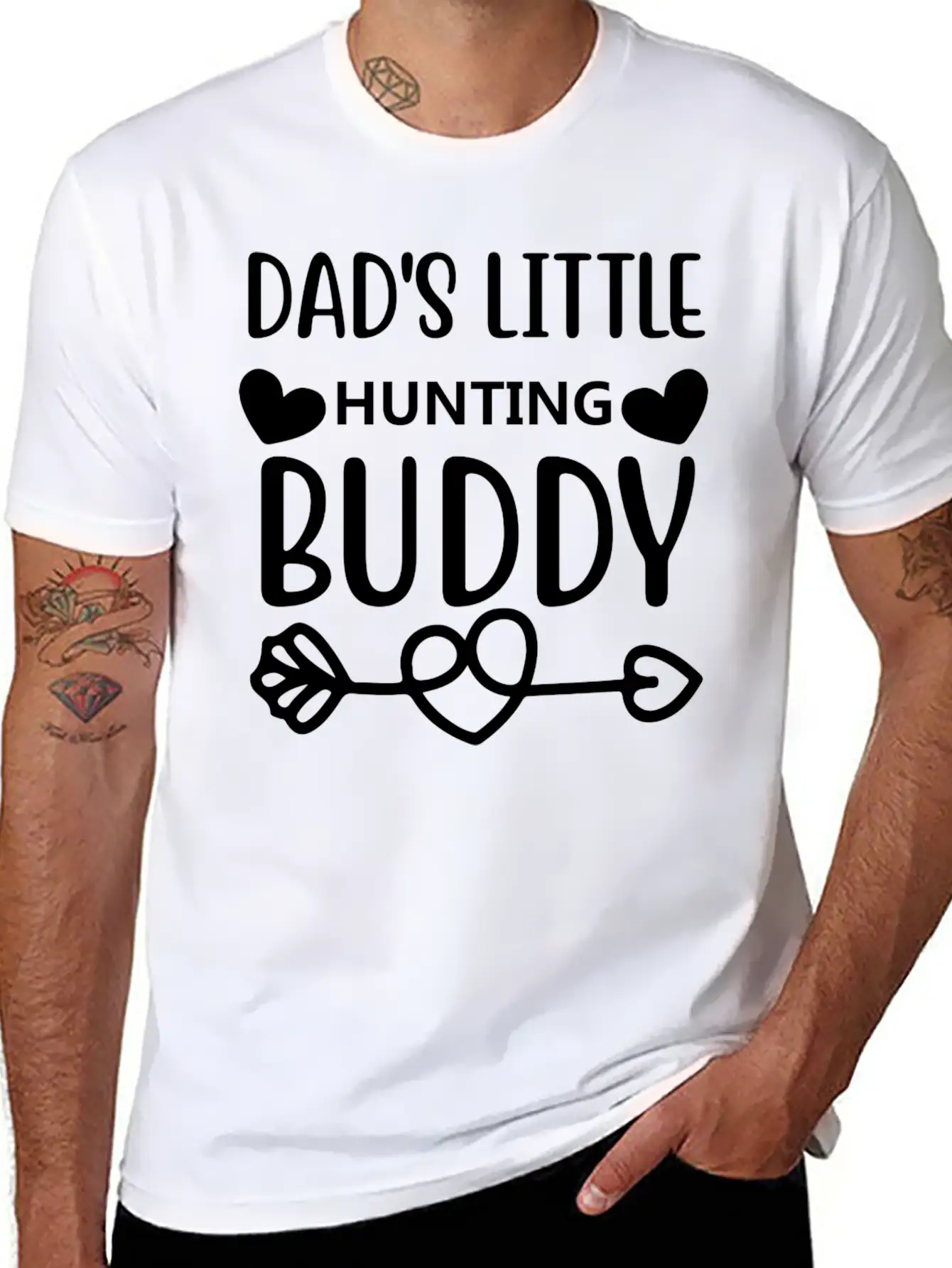 Dad S Little Hunting Buddy Stylish Everyday T-Shirt – Unisex Basic Cotton Tee