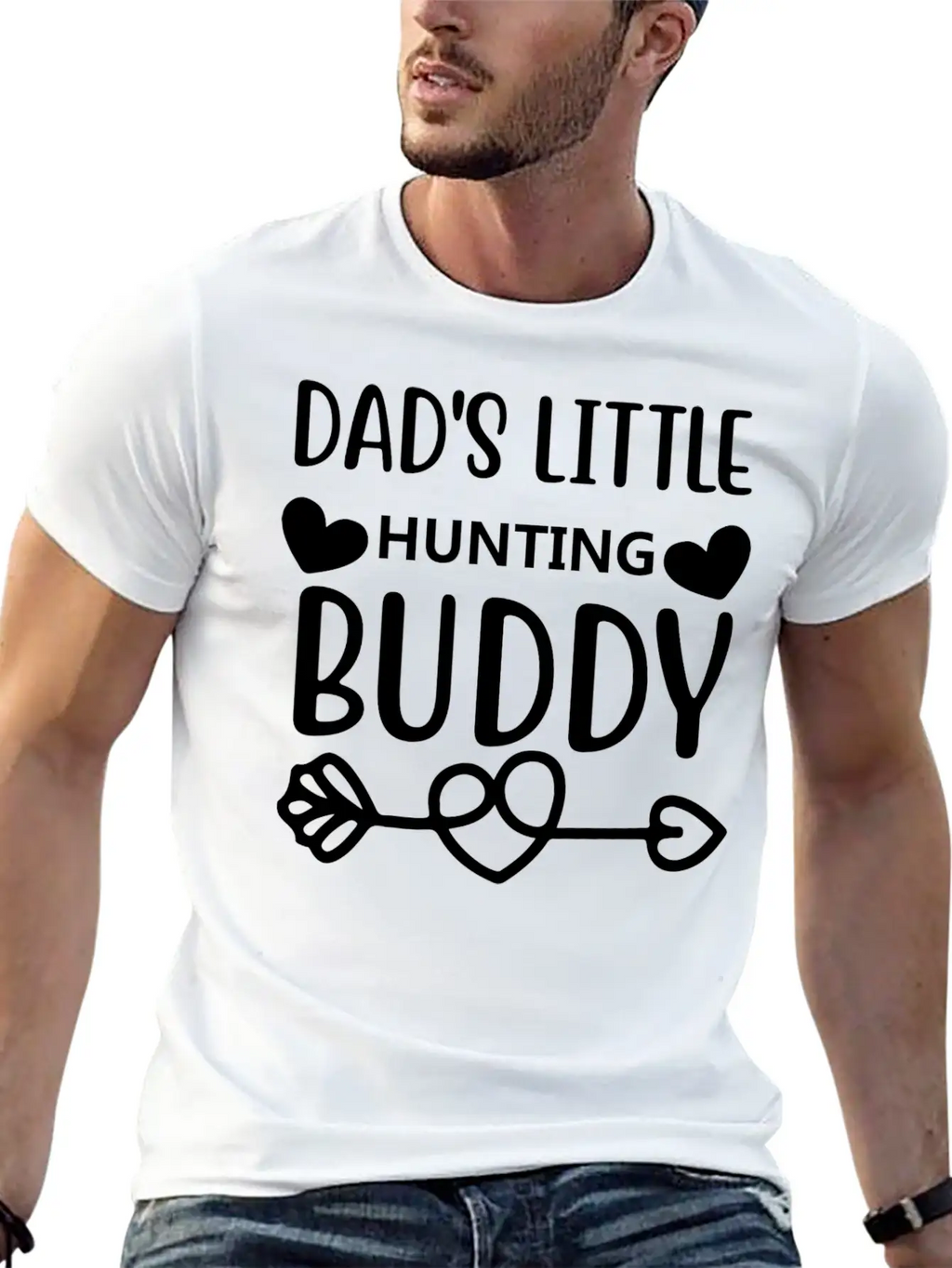 Dad S Little Hunting Buddy Stylish Everyday T-Shirt – Unisex Basic Cotton Tee