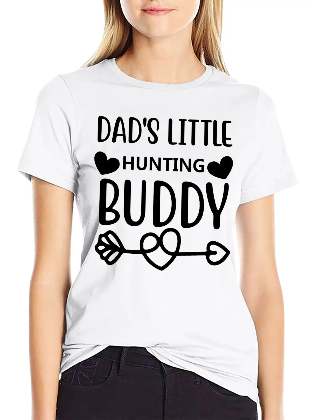 Dad S Little Hunting Buddy Stylish Everyday T-Shirt – Unisex Basic Cotton Tee