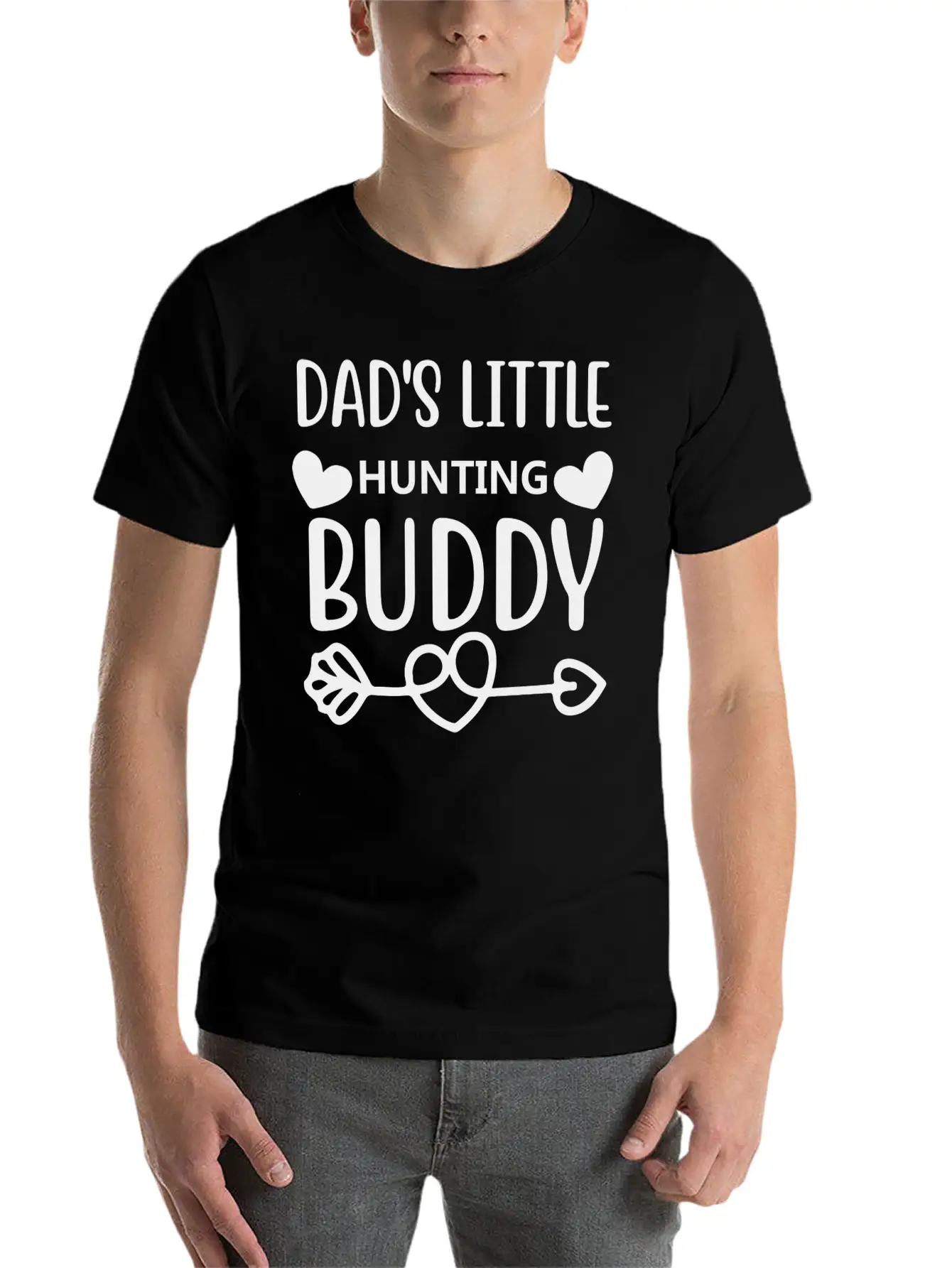 Dad S Little Hunting Buddy Stylish Everyday T-Shirt – Unisex Basic Cotton Tee