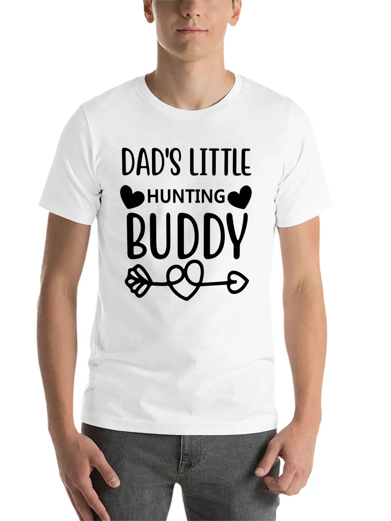 Dad S Little Hunting Buddy Stylish Everyday T-Shirt – Unisex Basic Cotton Tee