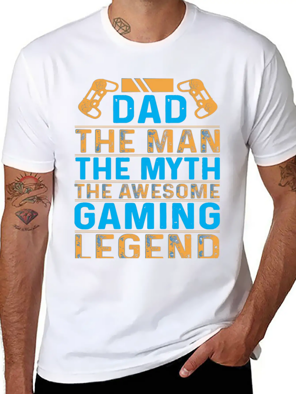 Dad The Man The Myth The Gaming Legend Stylish Everyday T-Shirt – Unisex Basic Cotton Tee