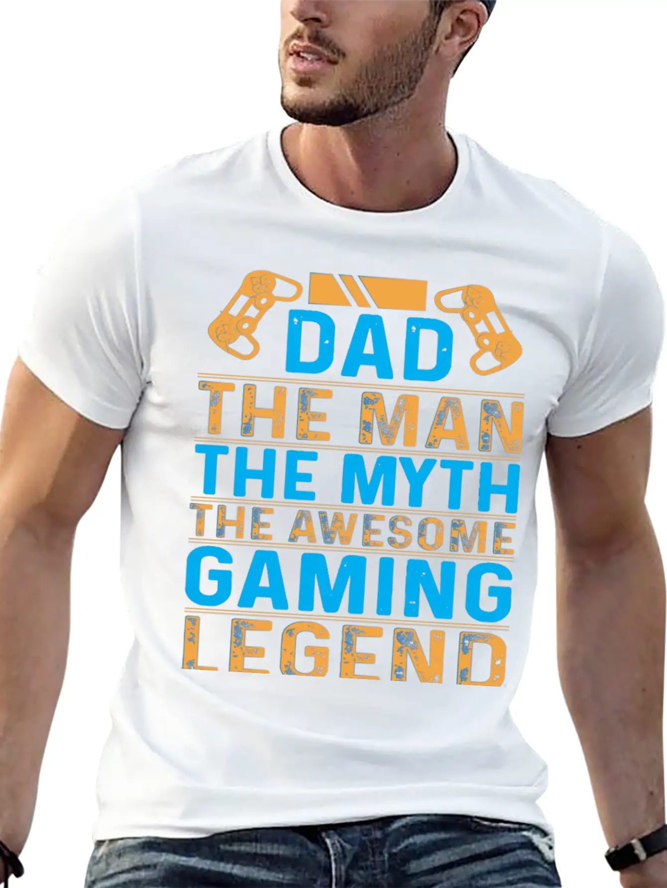 Dad The Man The Myth The Gaming Legend Stylish Everyday T-Shirt – Unisex Basic Cotton Tee