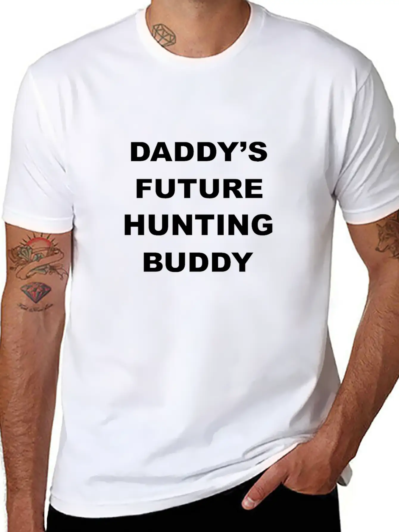 Daddy Future Hunting Buddy Stylish Everyday T-Shirt – Unisex Basic Cotton Tee