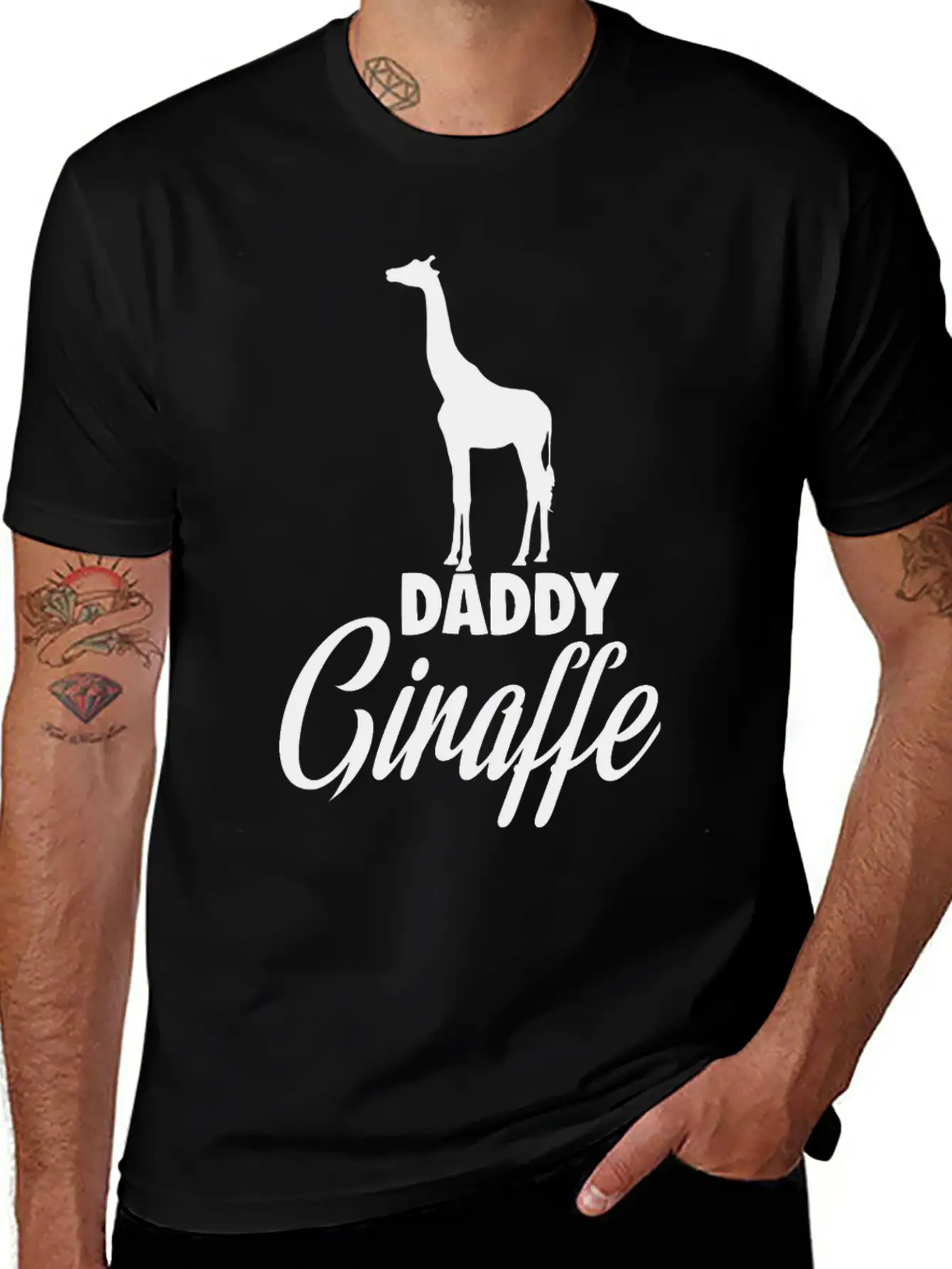Daddy Giraffe Breathable Soft Cotton T-Shirt – Timeless Casual Look