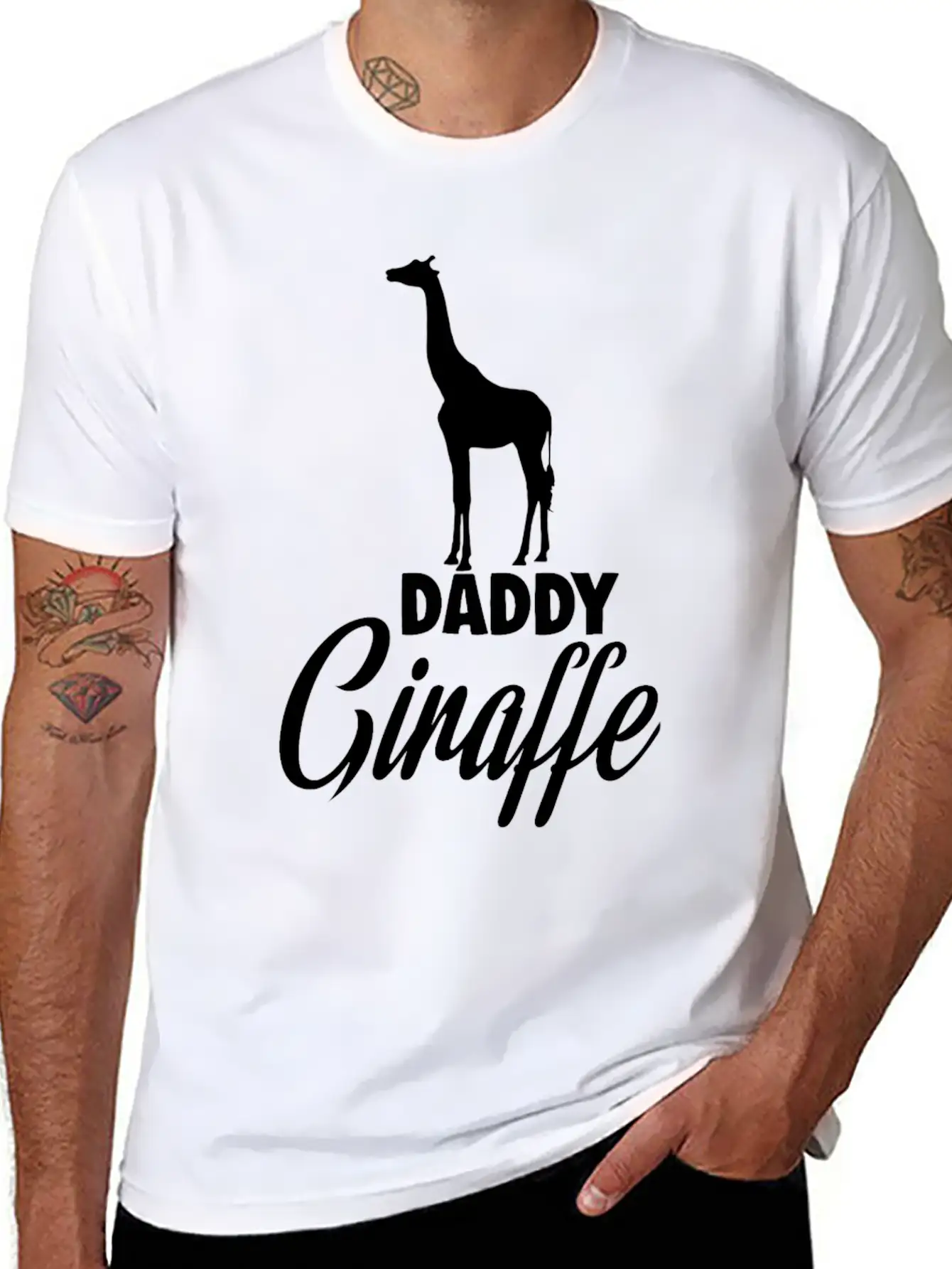 Daddy Giraffe Breathable Soft Cotton T-Shirt – Timeless Casual Look