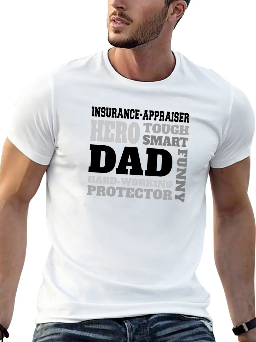 Daddy Job Funny Quote Dad Insurance-appraiser Unisex Short Sleeve Soft Cotton T-Shirt – Casual Everyday Wear