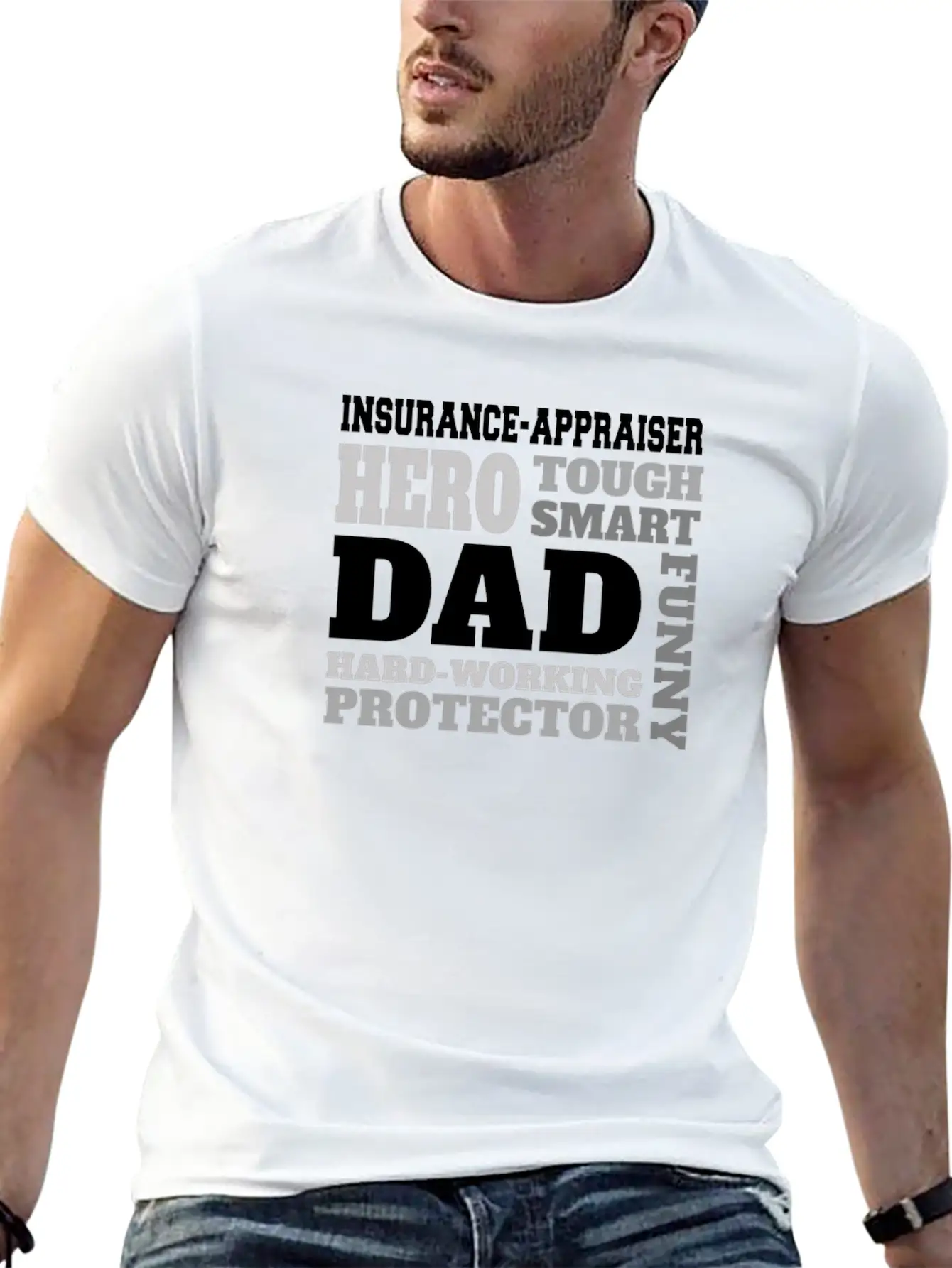 Daddy Job Funny Quote Dad Insurance-appraiser Unisex Short Sleeve Soft Cotton T-Shirt – Casual Everyday Wear
