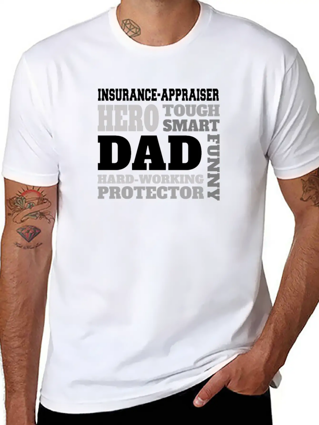 Daddy Job Funny Quote Dad Insurance-appraiser Unisex Short Sleeve Soft Cotton T-Shirt – Casual Everyday Wear
