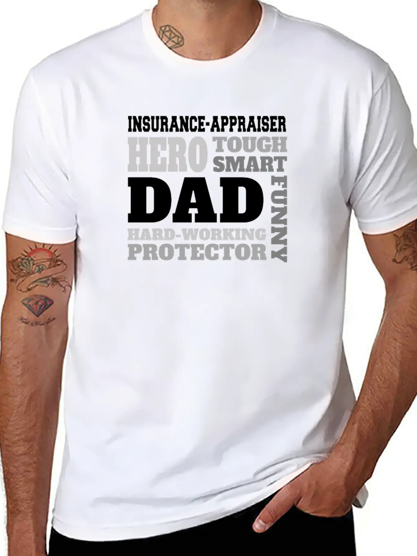 Daddy Job Funny Quote Dad Insurance-appraiser Unisex Short Sleeve Soft Cotton T-Shirt – Casual Everyday Wear