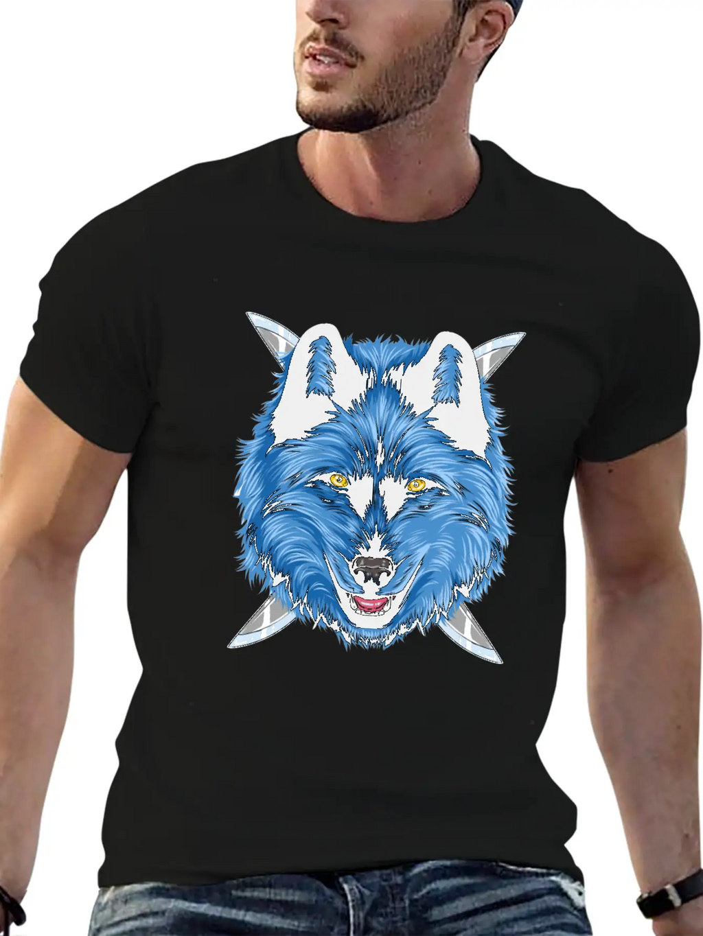 Dagger Wolf Unisex Casual T-Shirt – Clean Design For Daily Comfort