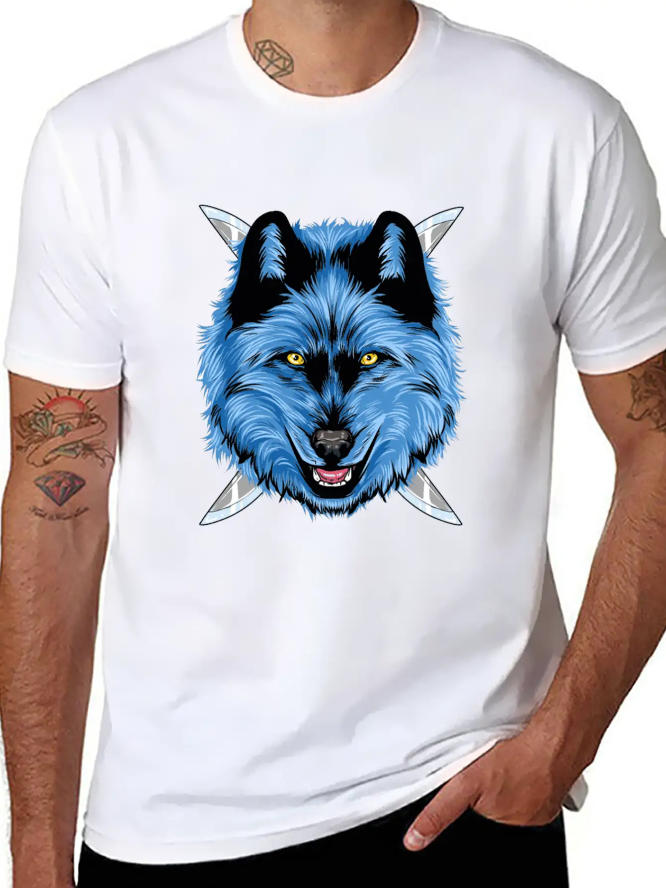 Dagger Wolf Unisex Casual T-Shirt – Clean Design For Daily Comfort