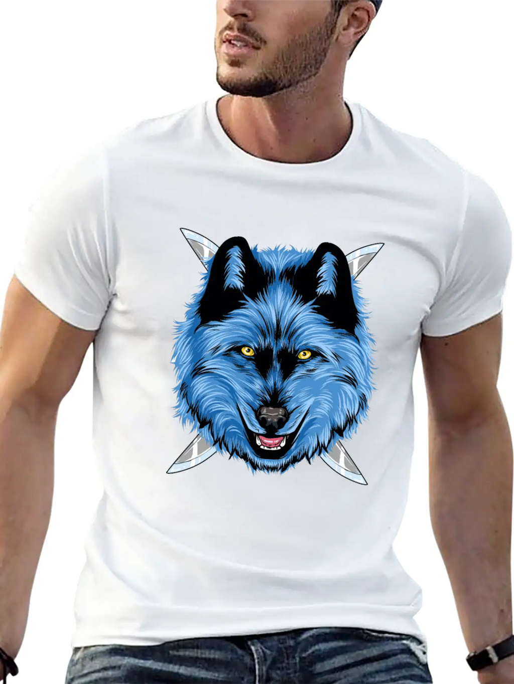 Dagger Wolf Unisex Casual T-Shirt – Clean Design For Daily Comfort