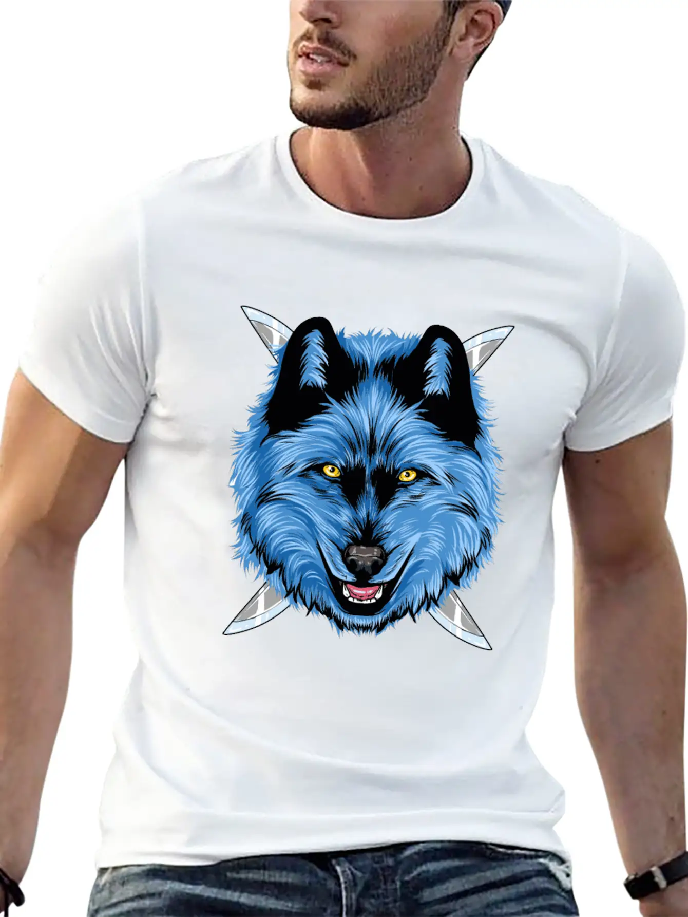Dagger Wolf Unisex Casual T-Shirt – Clean Design For Daily Comfort