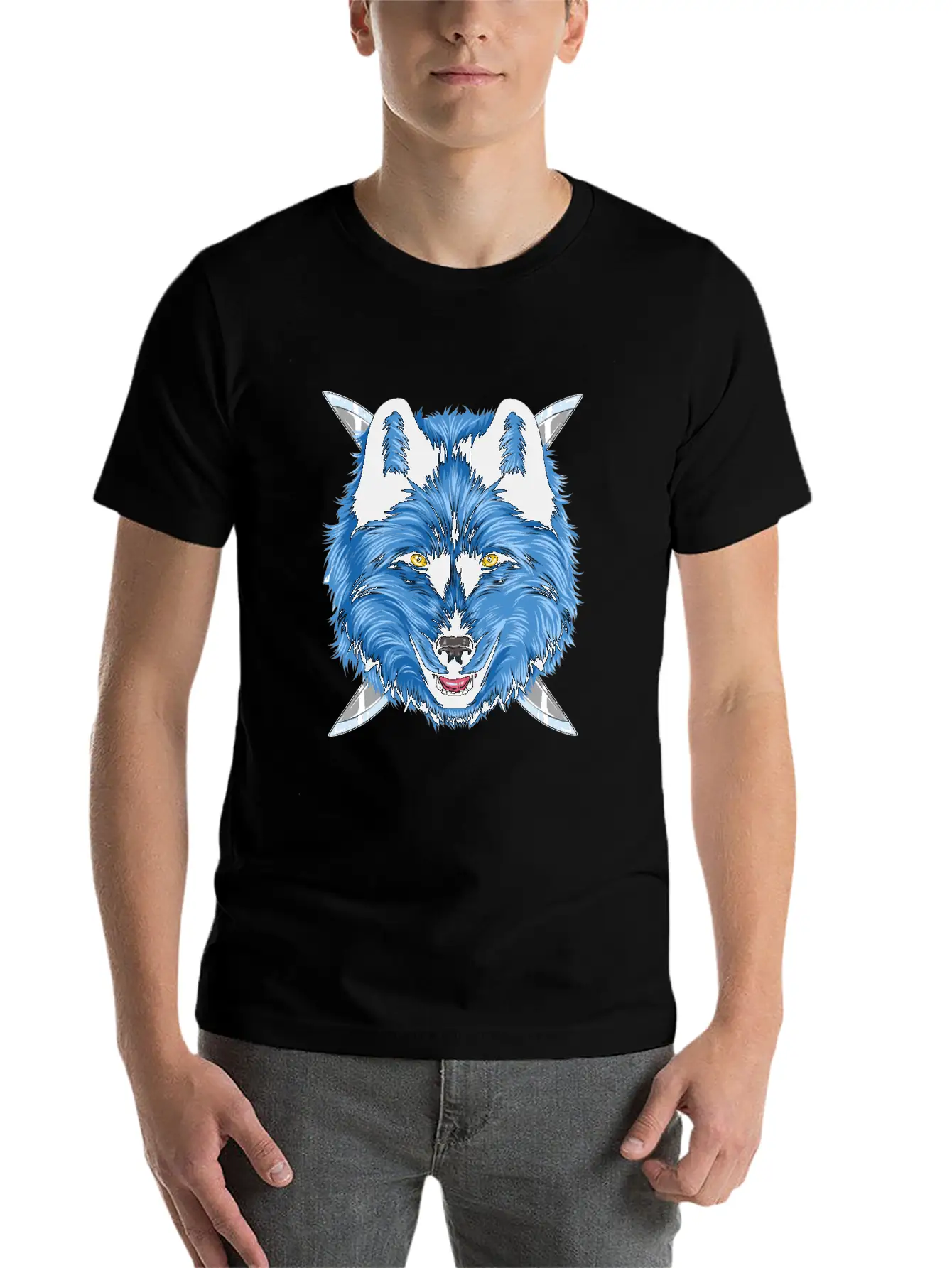 Dagger Wolf Unisex Casual T-Shirt – Clean Design For Daily Comfort