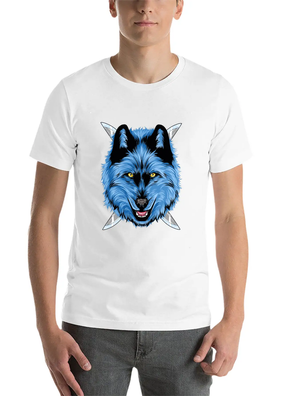 Dagger Wolf Unisex Casual T-Shirt – Clean Design For Daily Comfort